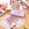 Pack Of 7 Hello Kitty Makeup Brush Set | Makeup Foundation Powder Eye Shadow Brushes Set (pink)