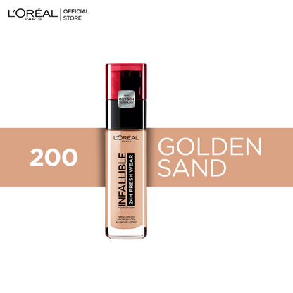 L’oréal Paris Infallible 32h Fresh Wear Foundation, Full-coverage, Longwear, Weightless Smooth Finish, Water-proof And Transfer-proof, With Vitamin C 30ml