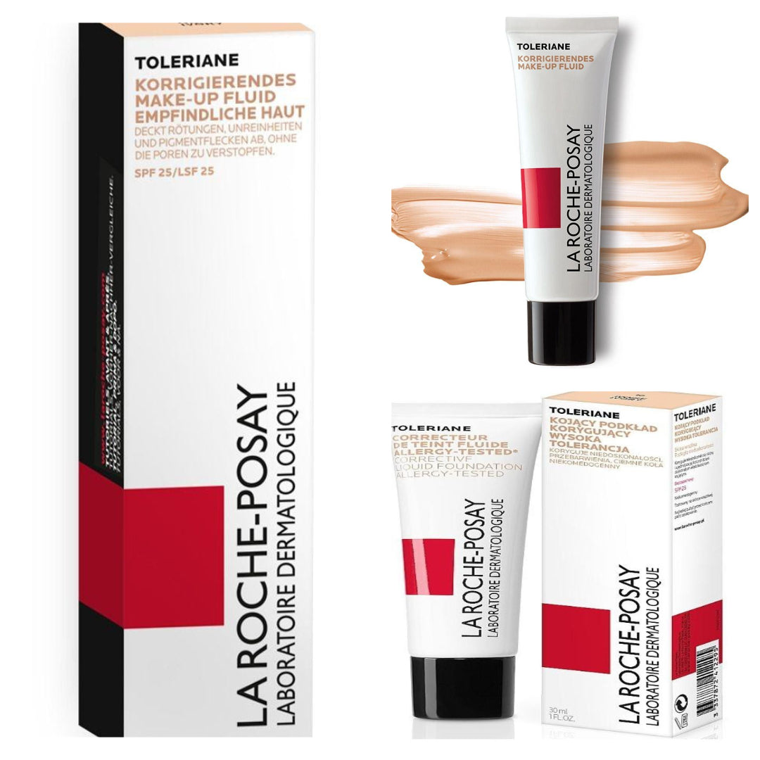 La Roche-posay Toleriane Corrective Liquid Foundation Spf 25 – High-coverage, Lightweight Makeup For Sensitive Skin – 30ml – Shade: Ivory