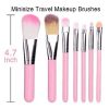 Pack Of 7 Hello Kitty Makeup Brush Set | Makeup Foundation Powder Eye Shadow Brushes Set (pink)