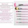 Pack Of 7 Hello Kitty Makeup Brush Set | Makeup Foundation Powder Eye Shadow Brushes Set (pink)