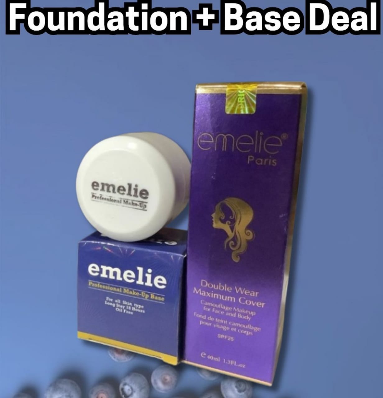 Pack Of 2 Emelie High Coverage Liquid Foundation & Base Deal