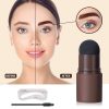 Eye Brow Stamper One Step Eyebrow Stamp Shaping Kit Brow Powder Stamp Makeup With 3 Reusable Eyebrow Stencils And Eyebrow Pen Brushes Hairline