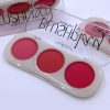 3 Color Makeup Blush Palette Mineral Powder Red Rouge Long Lasting Natural Cheek Blusher (random Color)
