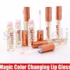Pack Of 2 Magic Color Changing Lipgloss Lip Oil, Liquid Glossy Finish (random Color)