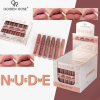 Pack Of 6 Nude High Pigment Matte Lipgloss Soft & Matte Texture Hydrating Lipgloss (random Color)