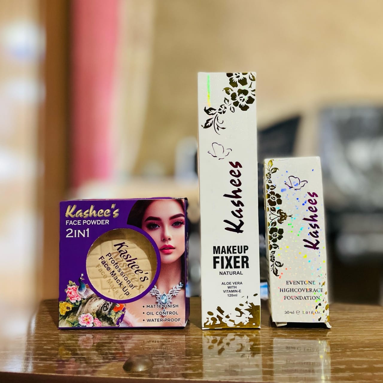 3 In 1 Kashee’s Deal, Foundation, Compact Powder, & Fixer (random Shades)