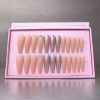 24pcs O.two.o  Pink matte Nails With Accessories