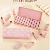 Dragon Ranee 10 Pieces Velvet Matte Pink Lipstick Set | Long Lasting Makeup Waterproof Lip Gloss For Girls & Womens